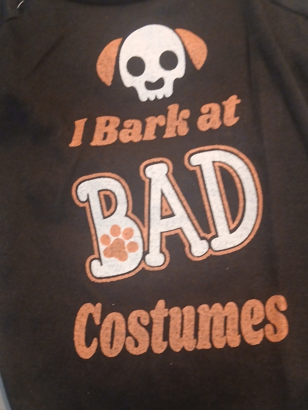 DOG NOVELTY PET TEE Halloween Costume Shirt - "I Bark at Bad Costumes" SIZE M
